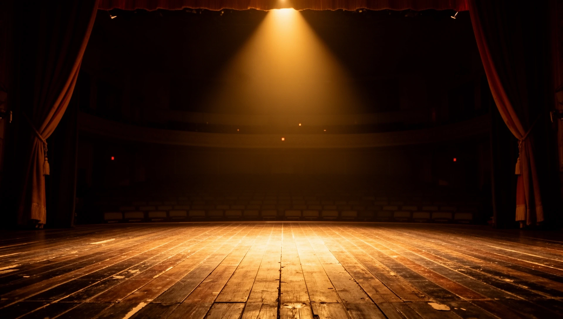 Theaterbühne mit warmem Licht